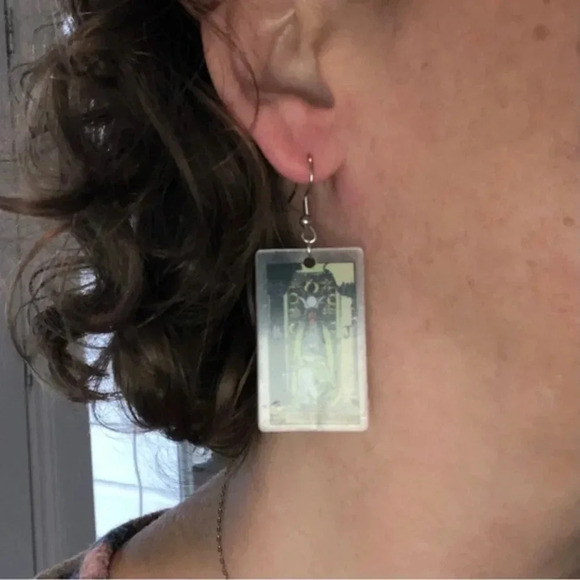 “The World” Tarot Card Handmade Drop Earrings - Picture 5 of 5